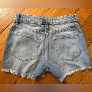 KanCan Light Wash Frayed Hem 100% Cotton Denim Shorts